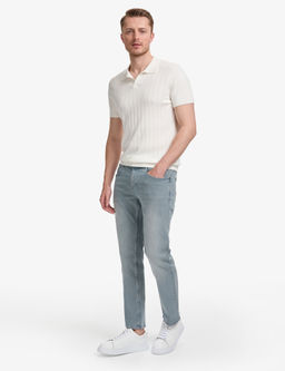 Ekru Slim Fit %100 Pamuk Apa_ Yaka Triko Ti__rt