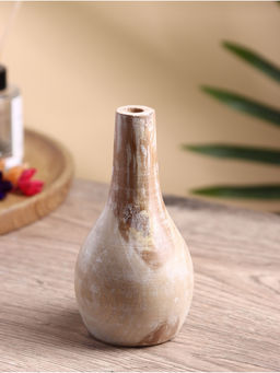 Ваза для сухоцветов «Мистра», 8×8×16 см, дерево джати, бежевая