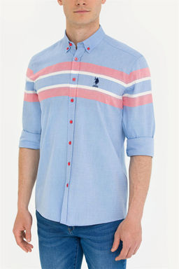 U. S. Polo Assn Мужская синяя рубашка с длинным рукавом - U.s. polo assn фото 14