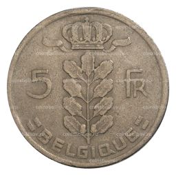 Монета 5 франков 1949 года Бельгия Надпись на французском (BELGIQUE)