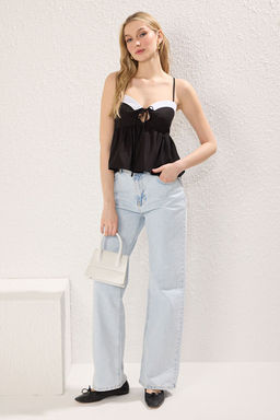 Mavi Premium Cizgili Ask?l? Pamuklu Dokuma Bluz TWOSS25BZ00412 - Trendyolmilla фото 9
