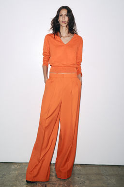 ZW COLLECTION WIDE-LEG DARTED TROUSERS