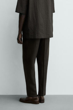 PANTAL?N REGULAR FIT 100% LINO / Marr?n - Zara фото 14
