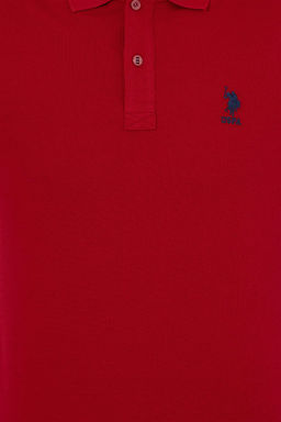 Мужская бордово-красная футболка с воротником поло Basic - U.s. polo assn фото 12