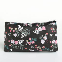 Цена за 3 шт. Косметичка-пенал на молнии, плоская, с рисунком, чёрная - Simaland фото 2