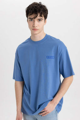 Comfort Regular Fit Rahat Kal?p Bisiklet Yaka Bask?l? K?sa Kollu Tisort - Defacto фото 4