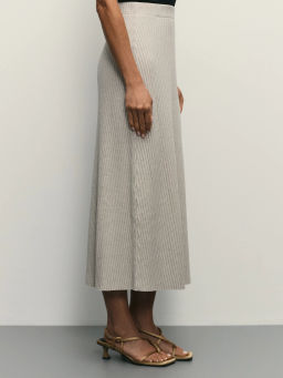 Юбка A-силуэта в рубчик с эластичным поясом / Zarina фото 3