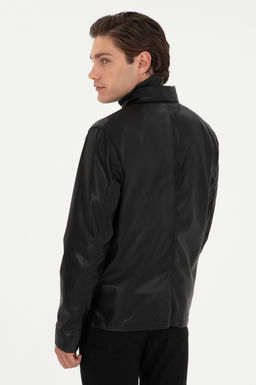 Мужская черная кожаная куртка Неожиданная скидка в корзине - U.s. polo assn фото 5