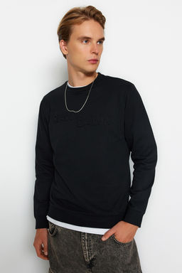 TRENDYOL MAN Haki Regular/Normal Kesim Yaz? Kabartma Bask?l? Sweatshirt TMNAW22SW1295