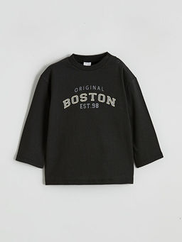 Bask?l? Erkek Bebek Ti??rt ve E?ofman Alt 2li