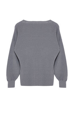 Gri V Yaka Triko H?rka TWOAW25HI00107 - Trendyolmilla фото 7