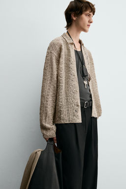 CROCHET TEXTURED OVERSHIRT - Zara фото 7