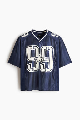Camiseta estampada de malla Loose Fit