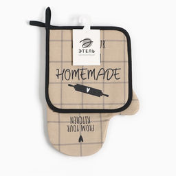 Набор кухонный Kitchen варежка-прихватка 20х28см, прихватка 19х19см,100% хл - Этель фото 6