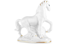 Фигурка декоративная 12*6*13 см Лошадь с жеребенком белая с золотом, фарфор - Elan gallery фото 5
