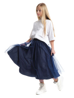 Юбка пачка длинная из фатина 22-7608 черный/зол. звезды - Mini maxi фото 34