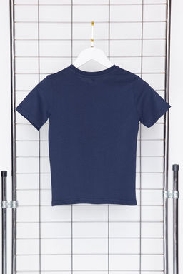 Lacivert Erkek Cocuk %100 Pamuk Dinozor Desenli Regular Kal?p K?sa Kol Orme T-Shirt TKDSS24TS00011 - Trendyolmilla фото 4