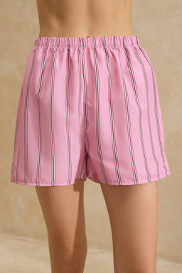 Pembe Cizgili Poplin Dokuma Pijama Tak?m? THMSS26PT00004 - Trendyolmilla фото 3