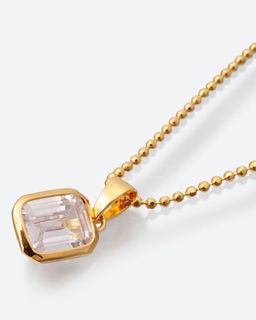 Diamantaire. Кулон с крупным белым кубическим цирконом