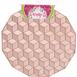 Цена за 2 шт. Салфетка плетеная 38см "Кубики" розовое золото