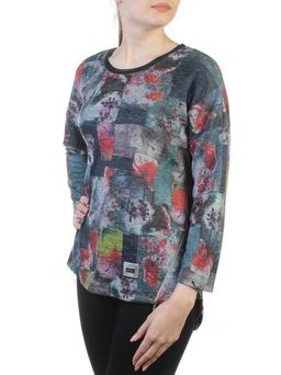 4001 DK. BLUE Кофта женская (60% хлопок, 20% вискоза, 10% полиамид, 10% эластан)