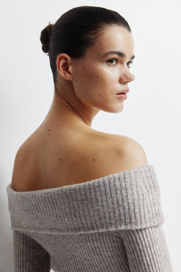 MAMA Vestido off-the-shoulder en punto de canale - H&m фото 4