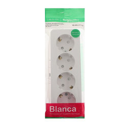 Розетка четверная SE Blanca, 16 А, 250 В, накладная, с заземлением, шторки, IP20, белая, BLNRA011411