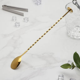 Ложка барная с мадлером из нержавеющей стали, длина 32 см, золотистая - Simaland фото 2