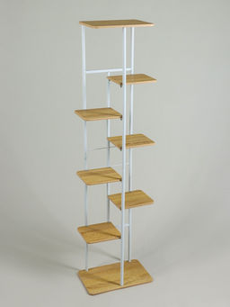 Подставка для цветов Greengo, 8 полок, 36×23×136 см, напольная, каркас металл, полки МДФ, белая