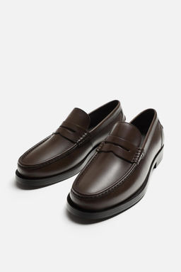 LEATHER PENNY LOAFERS - Zara фото 5