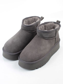 04-PF8520-5 GRAY Угги женские (натуральная замша, 100% шерсть)