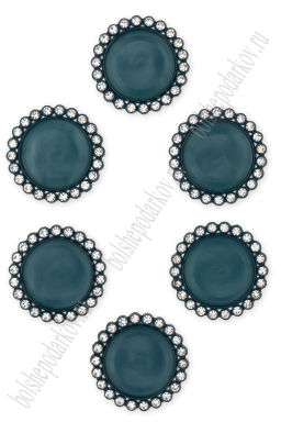 Крышечка-серединка со стразами (10 шт) SF-008, темно-зеленый №049