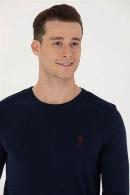 U. S. Polo Assn / Мужской темно-синий базовый свитер - U.s. polo assn фото 9
