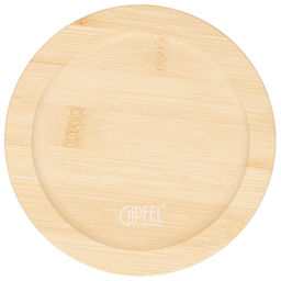 51958 GIPFEL Контейнер стеклянный STOR 640мл/O15х6,5см, круглый с крышкой. Материал: боросиликатное стекло, бамбук, силикон  фото 3