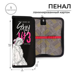 Пенал школьный, 1 секция, 9×19.5×2.5 см «Аниме»