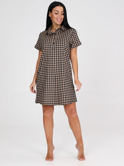 078-Т ЖЕНСКАЯ ТУНИКА (Клетка песочная) - А-дина фото 3