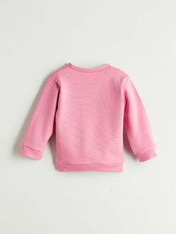 Bisiklet Yaka Bask?l? K?z ?ocuk Sweatshirt