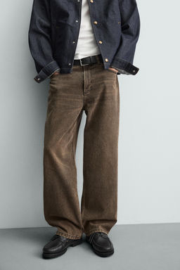 JEANS RELAXED FIT ACABADO EFECTO ENCERADO / Marr?n - Zara фото 5