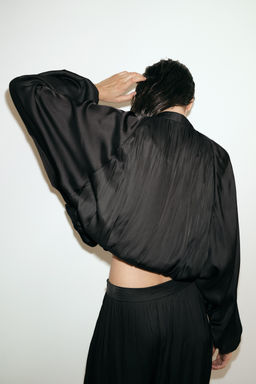 CHAQUETA BOMBER SATINADA / Negro - Zara фото 4