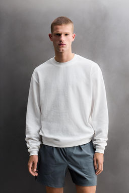 SUDADERA CREWNECK WAFFLE TRAINING / Blanco - Zara фото 2