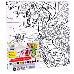 Картина по номерам на холсте с подрамником Полёт дракона, 20 20 см