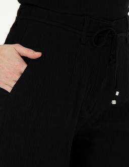 Siyah Y_ksek Bel Loose Fit Pantolon