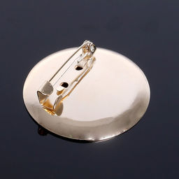 Цена за 2 шт. Основа для броши с круглым основанием СМ-367, (набор 5 шт.) 35 мм, цвет золото