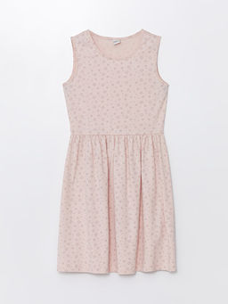 Bisiklet Yaka Bask?l? K?z ?ocuk Elbise