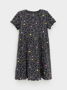 К 5793/серый,яр.леопардовые сердечки платье для дев