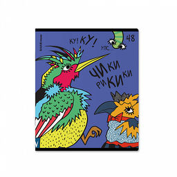 Цена за 5 шт. Тетрадь общая ученическая ErichKrause Crazy Birds, 48 листов, клетка, выборочный УФ-лак_MIX-PACK  фото 6