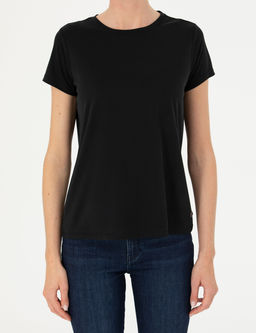 Siyah Regular Fit Basic Ti__rt