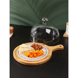 Блюдо для сыра с крышкой клош «Эстет», 31.5×23×18 см, дерево, стекло
