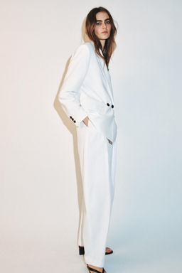 BLAZER CRUZADA OVERSIZE HOMBRERAS / Blanco - Zara фото 5