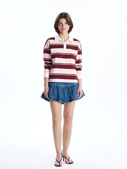 Polo Yaka ?izgili Kad?n Ti??rt